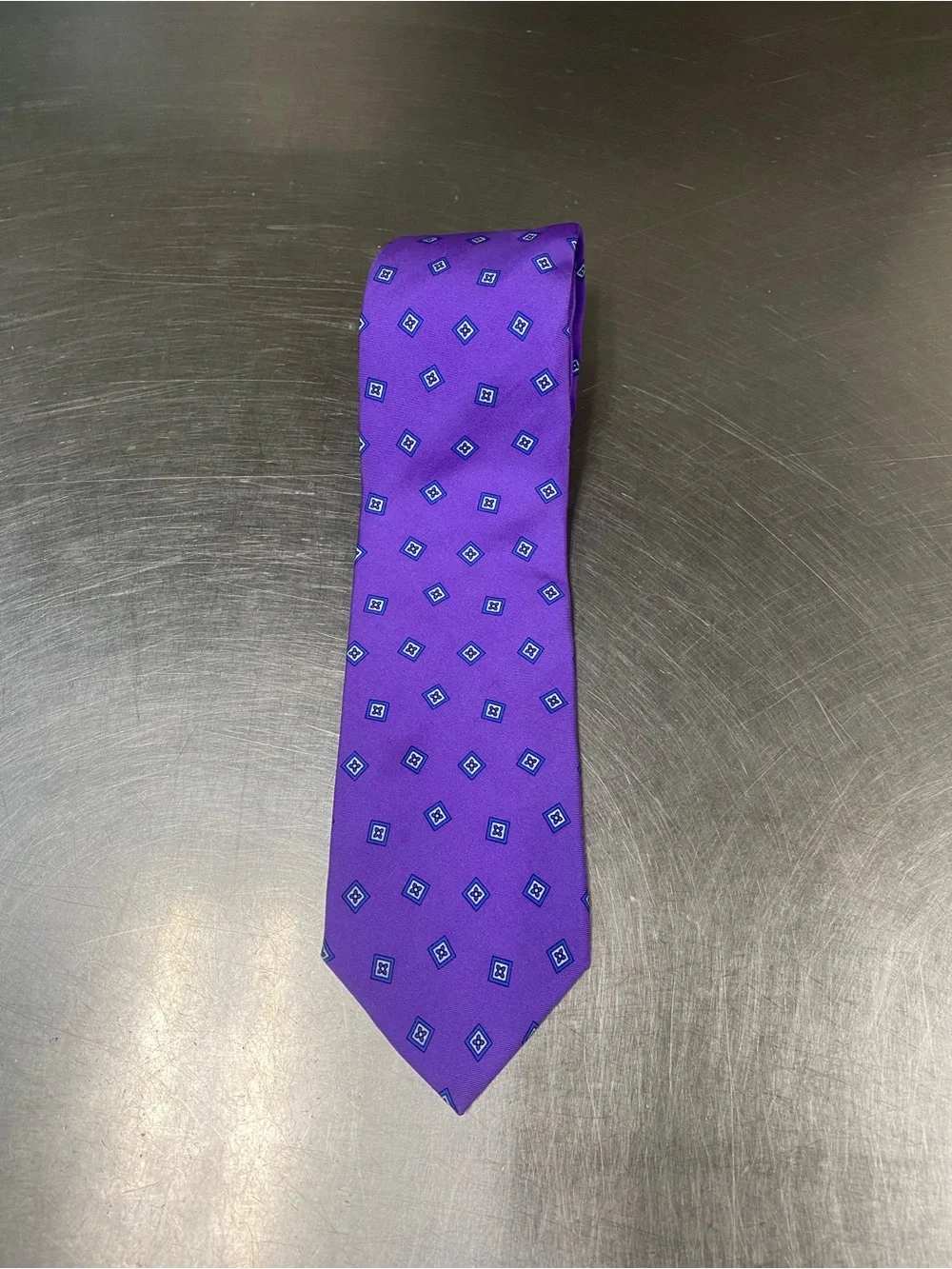Brooks Brothers Purple Silk Geometric Tie